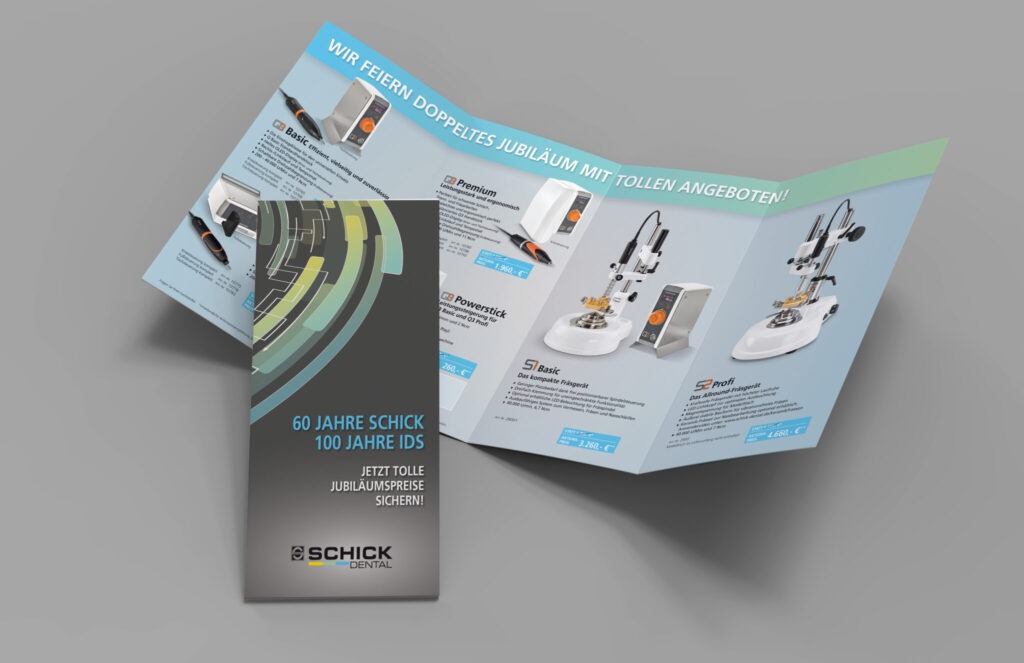 Schick Dental Flyer Design – TAM TAM Werbeagentur